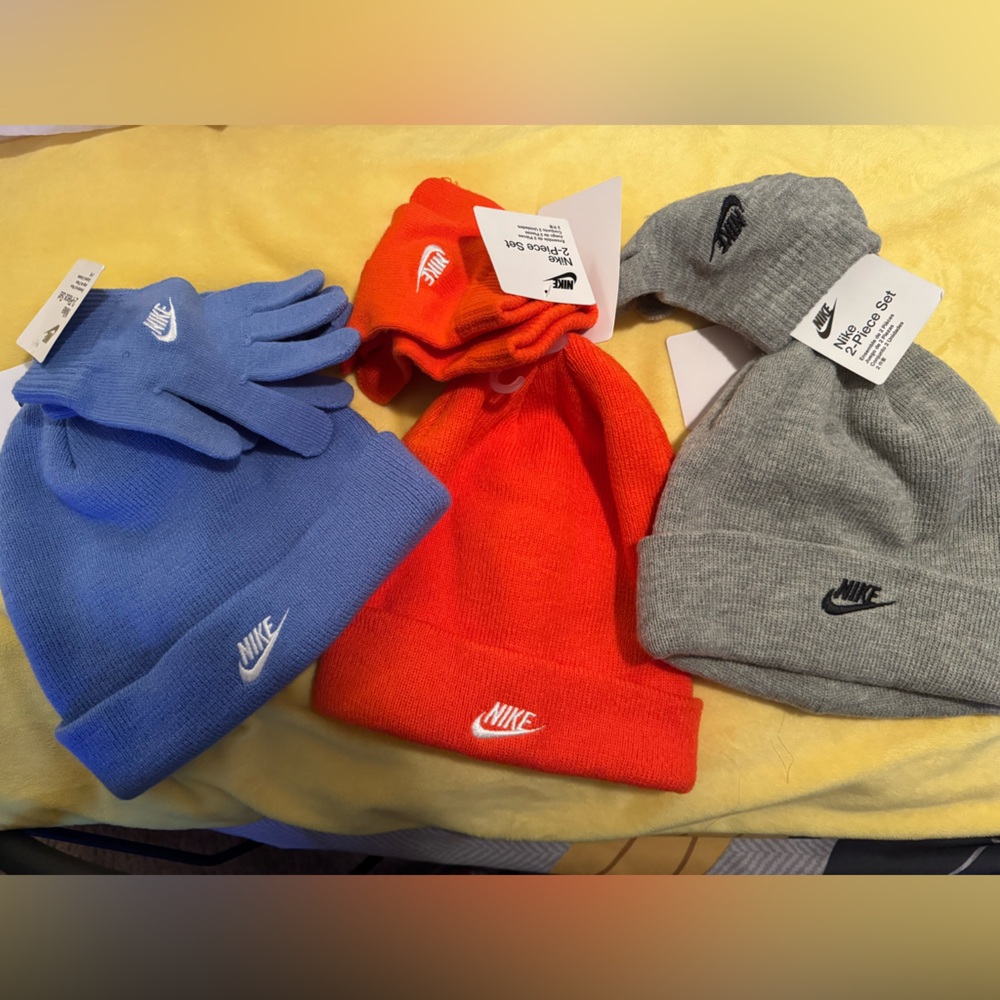 Nike Gray, Orange, and Blue Winter Sets. Bundle up and save!